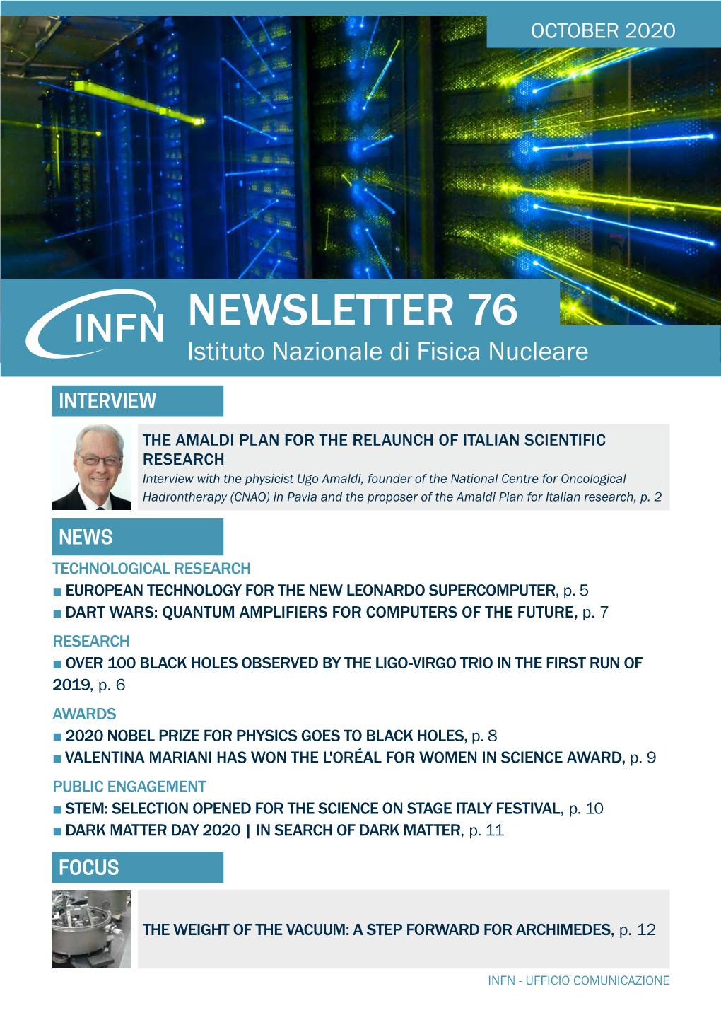 NEWSLETTER 76 Istituto Nazionale Di Fisica Nucleare