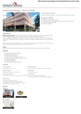 Ansals Fortune Arcade - Sector 18, Noida Hub of Business Solution