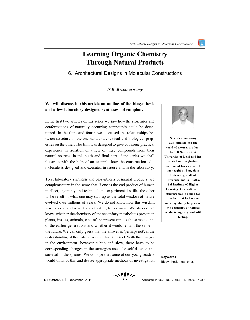 Learning Organic Chemistry Through Natural Products 6