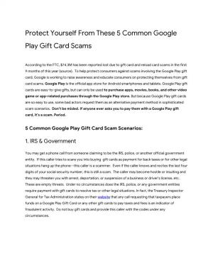 Protect Yourself from These 5 Common Google Play Gift Card Scams