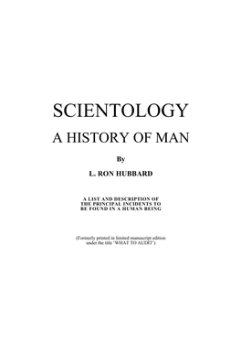 Scientology a History of Man