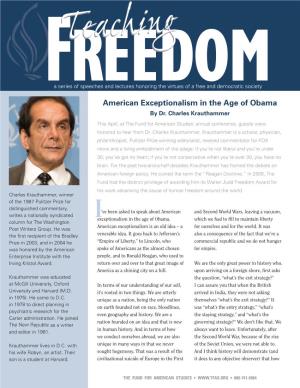 American Exceptionalism in the Age of Obama by Dr