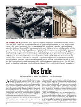 Das Ende Die Letzten Tage in Hitlers Reichskanzlei / Von Joachim Fest