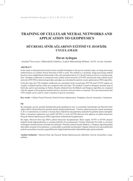 Training of Cellular Neural Networks and Application to Geophysics
