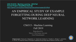 An Empirical Study of Example Forgetting During Deep Neural Network Learning