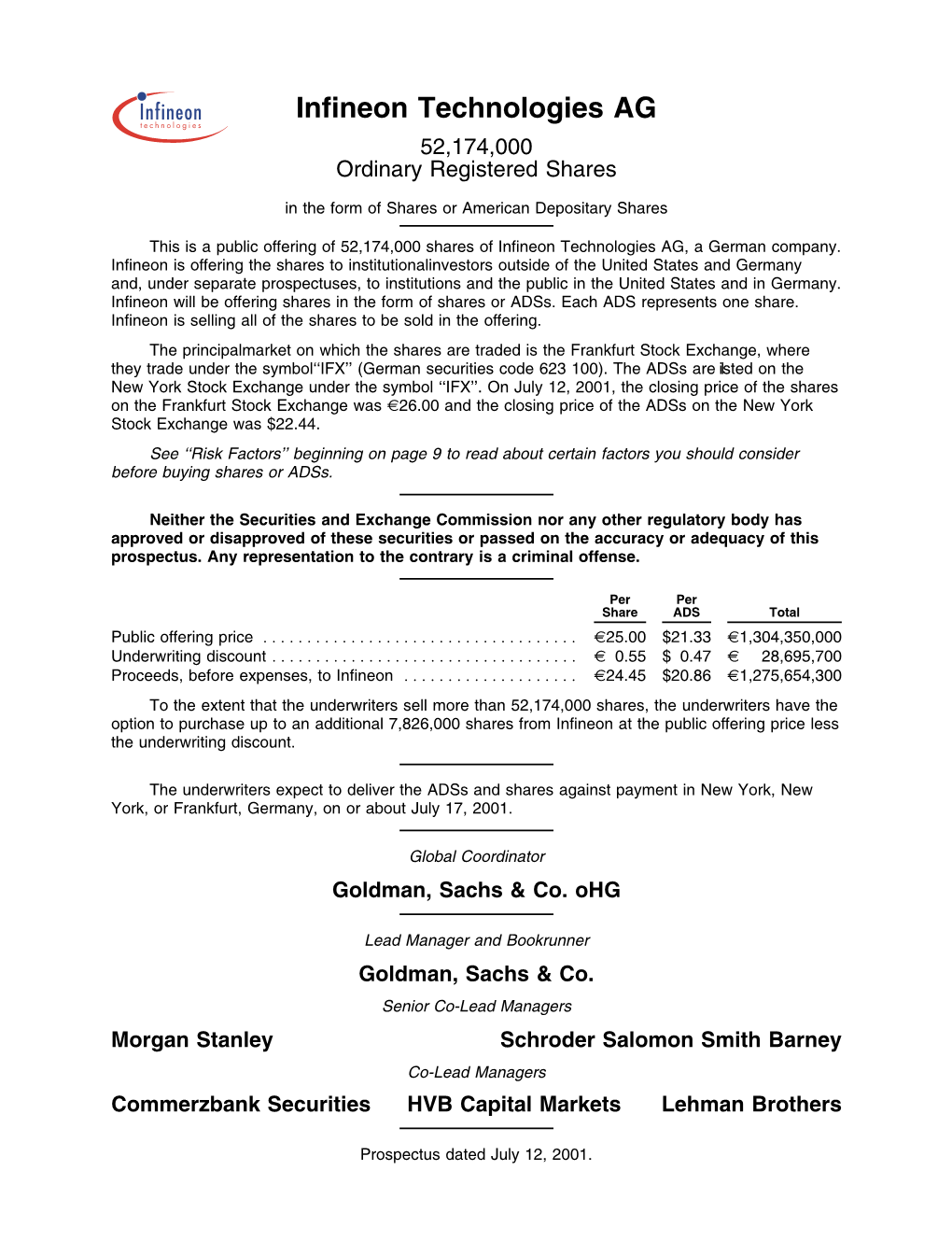 IFX Prospectus20010712usa 1.Pdf