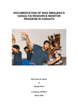 Documentation of Wan Smolbag's Vanua-Tai Resource Monitor Program in Vanuatu