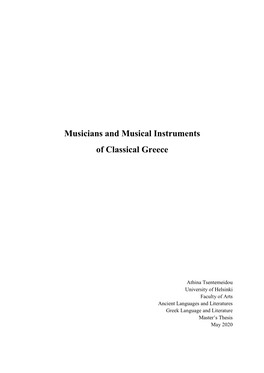 Musicians and Musical Instruments of Classical Greece
