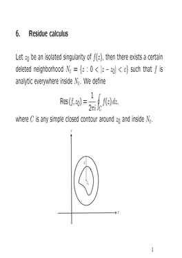 6. Residue Calculus Let Z0be an Isolated Singularity of F(Z)