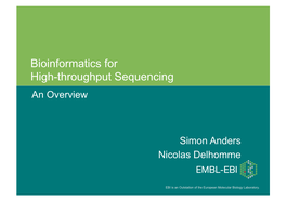 Bioinformatics for High-Throughput Sequencing an Overview