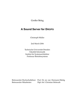 A Sound Server for DROPS