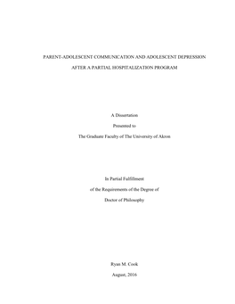 Parent-Adolescent Communication and Adolescent Depression