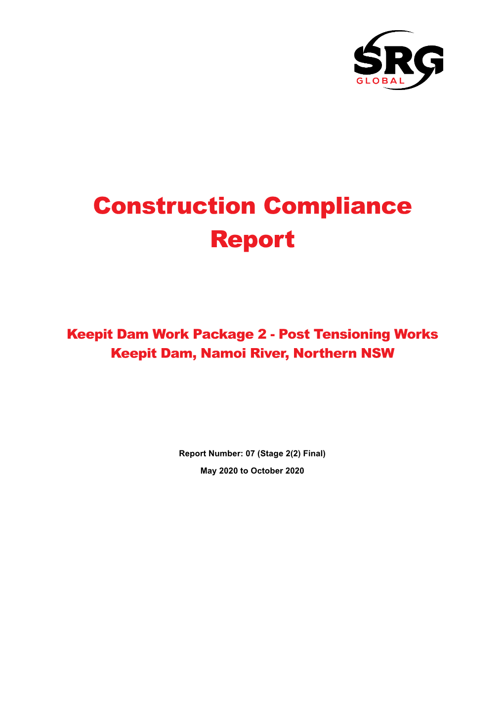 Construction Compliance Report Keepit Dam Work Package 2