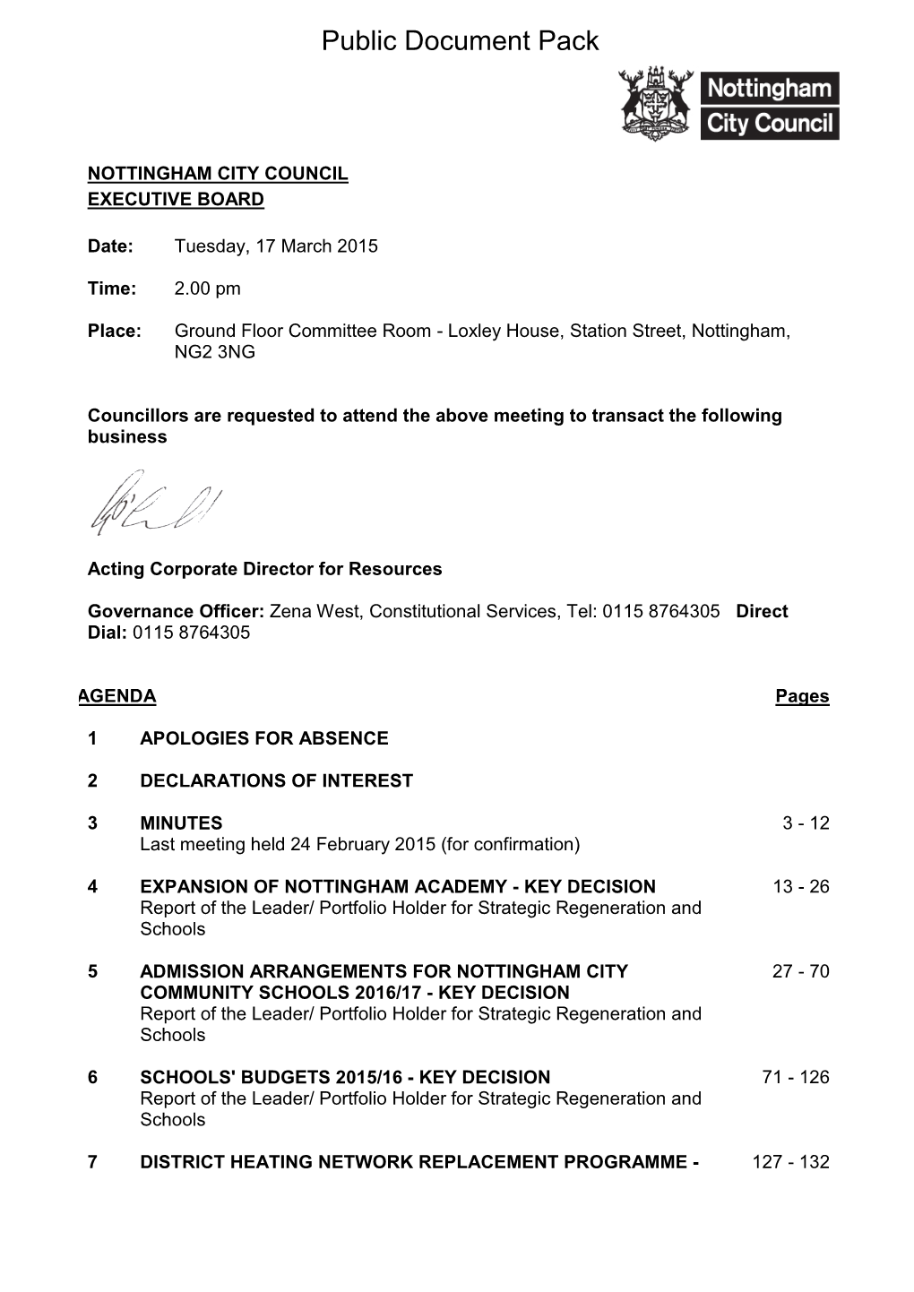 (Public Pack)Agenda Document for Executive Board, 17/03/2015 14:00
