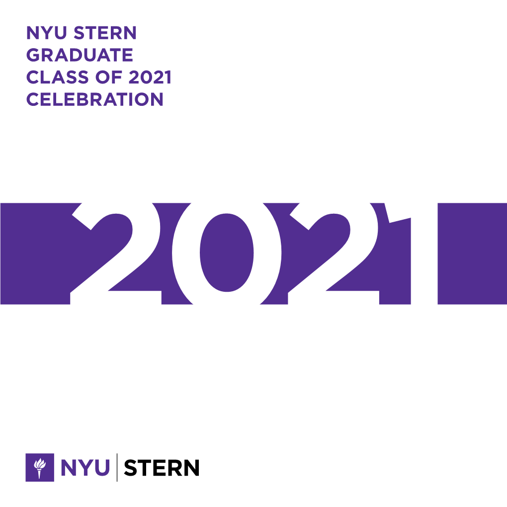 Nyu Stern Graduate Class of 2021 Celebration 2021