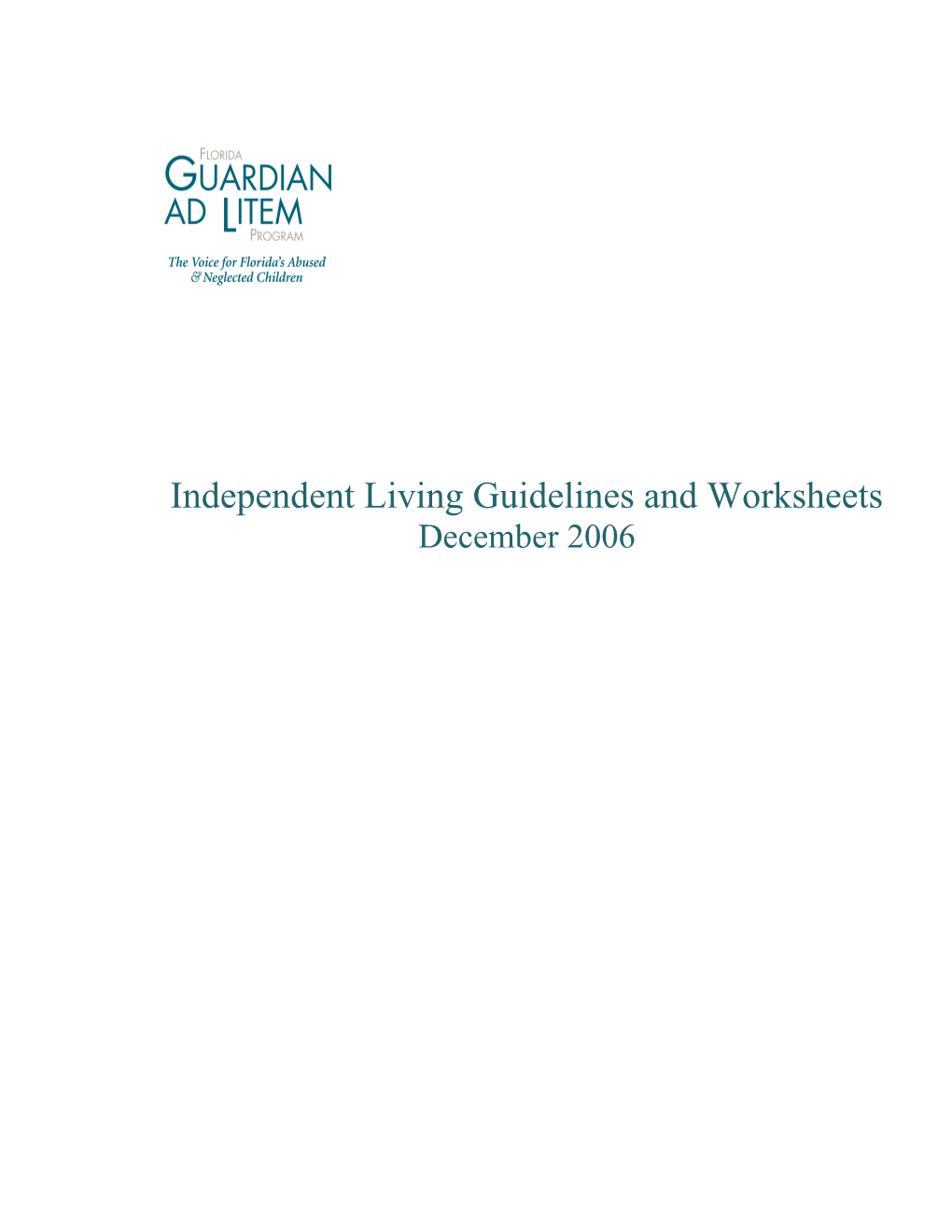 Independent Living Guidelines - 3