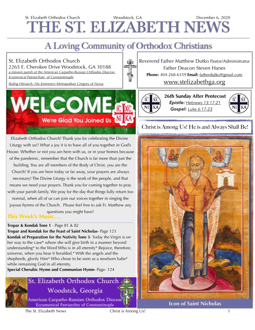 Church Bulletin 12-6-20