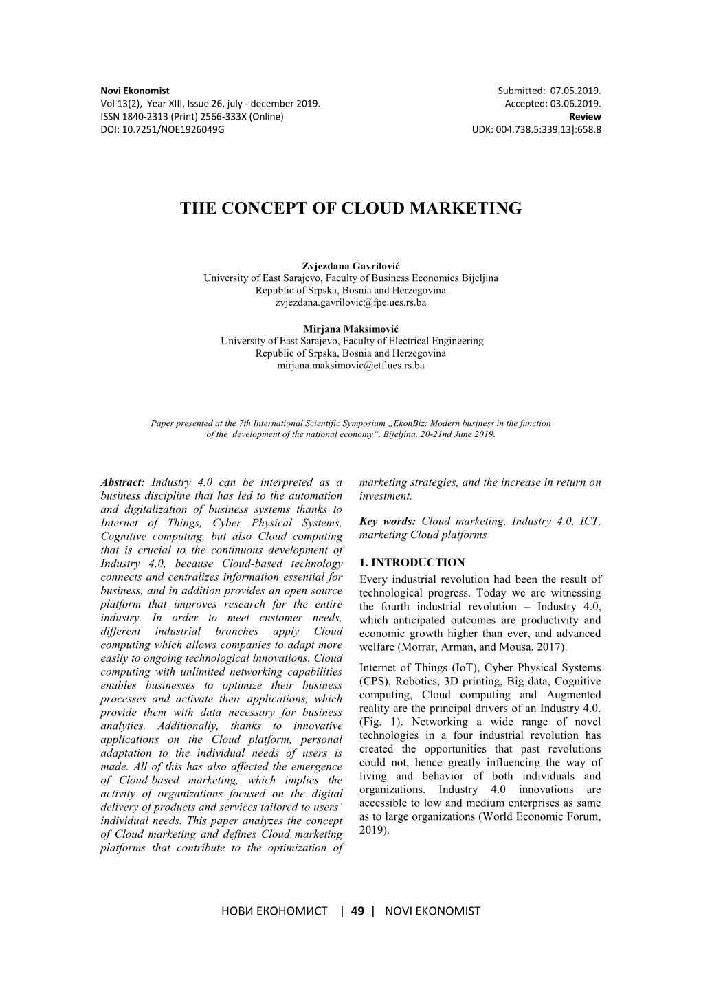 The Concept of Cloud Marketing