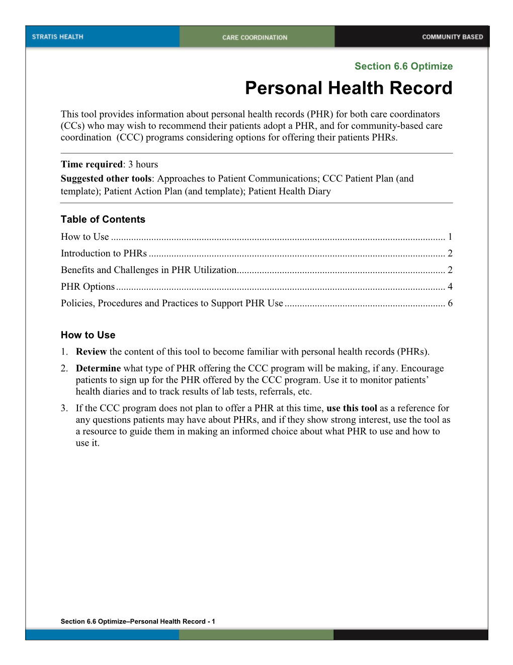 Personal Health Record