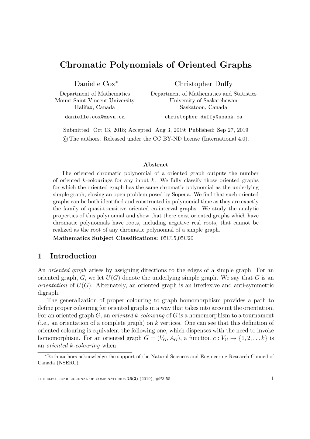 Chromatic Polynomials of Oriented Graphs