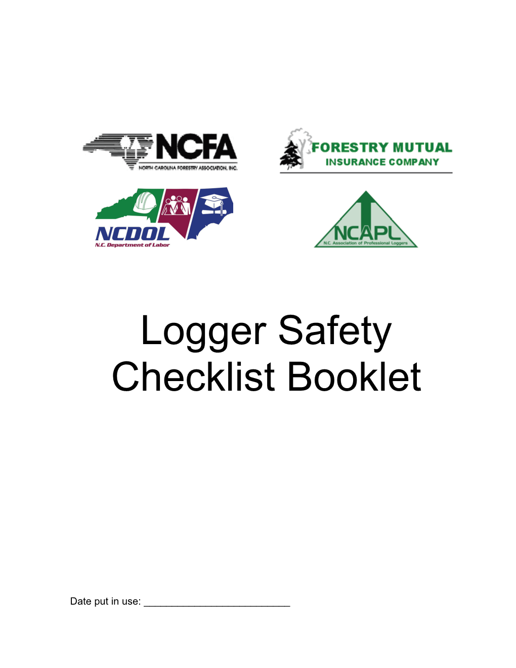 Logger Safety Checklist Booklet Order Form