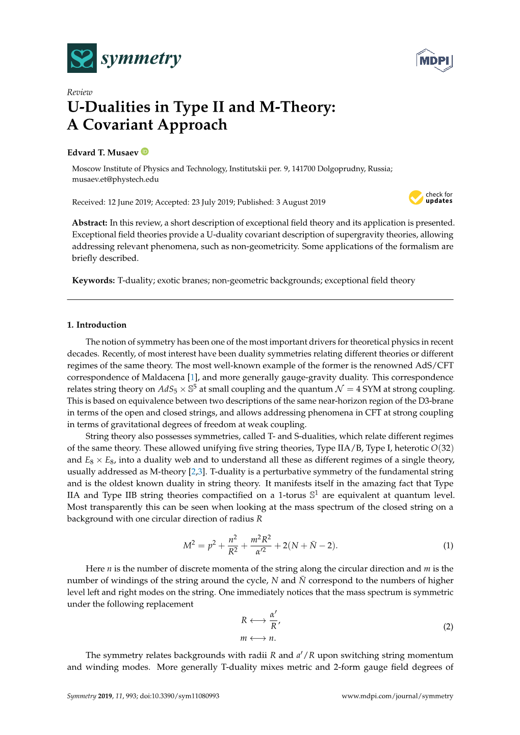 U-Dualities in Type II and M-Theory: a Covariant Approach