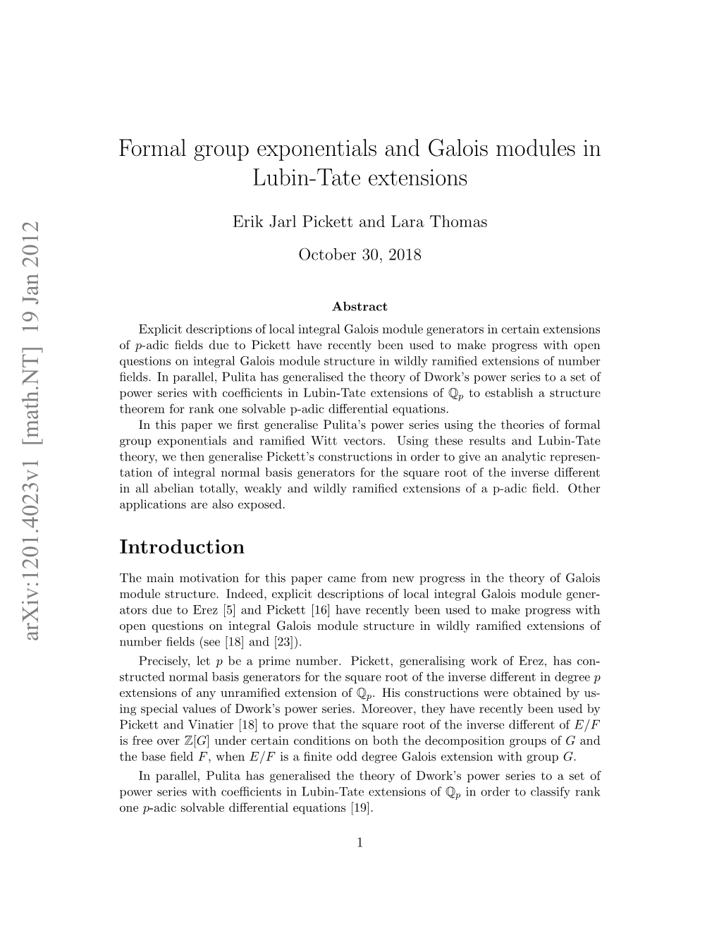 Formal Group Exponentials and Galois Modules in Lubin-Tate Extensions
