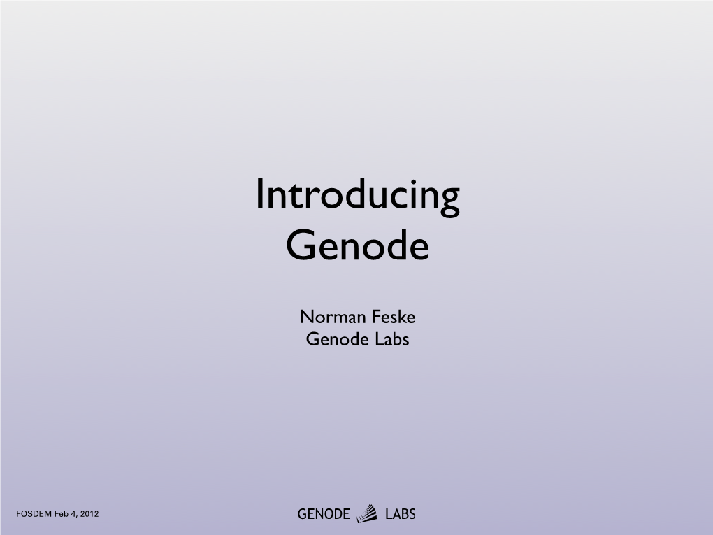 Introducing Genode