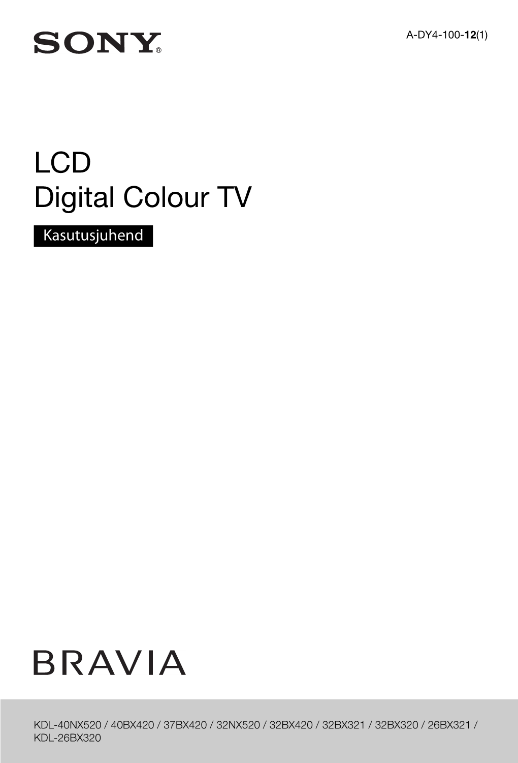 LCD Digital Colour TV Kasutusjuhend