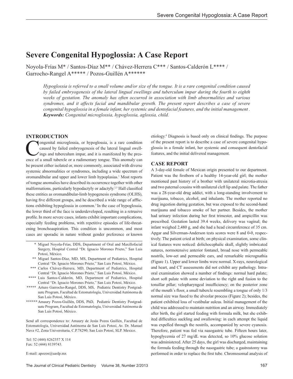 Severe Congenital Hypoglossia: a Case Report