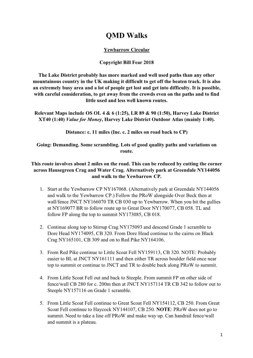 Lake District West PDF Yewbarrow Circular