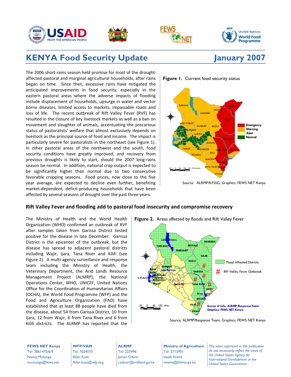 Kenya Food Security Update, January 2007