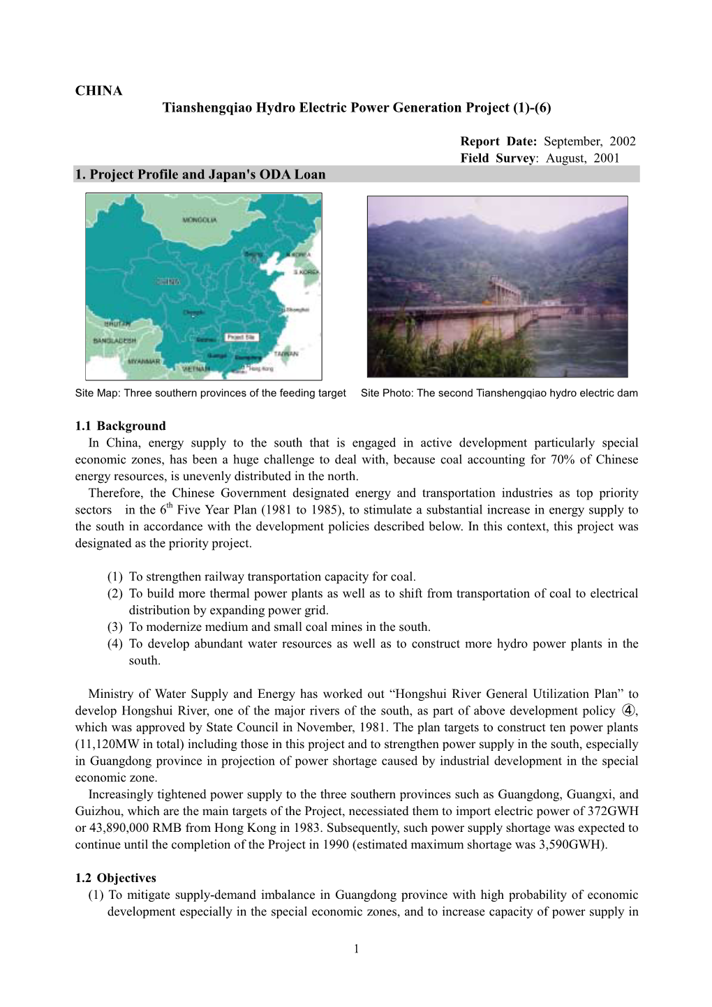 CHINA Tianshengqiao Hydro Electric Power Generation Project (1)-(6)