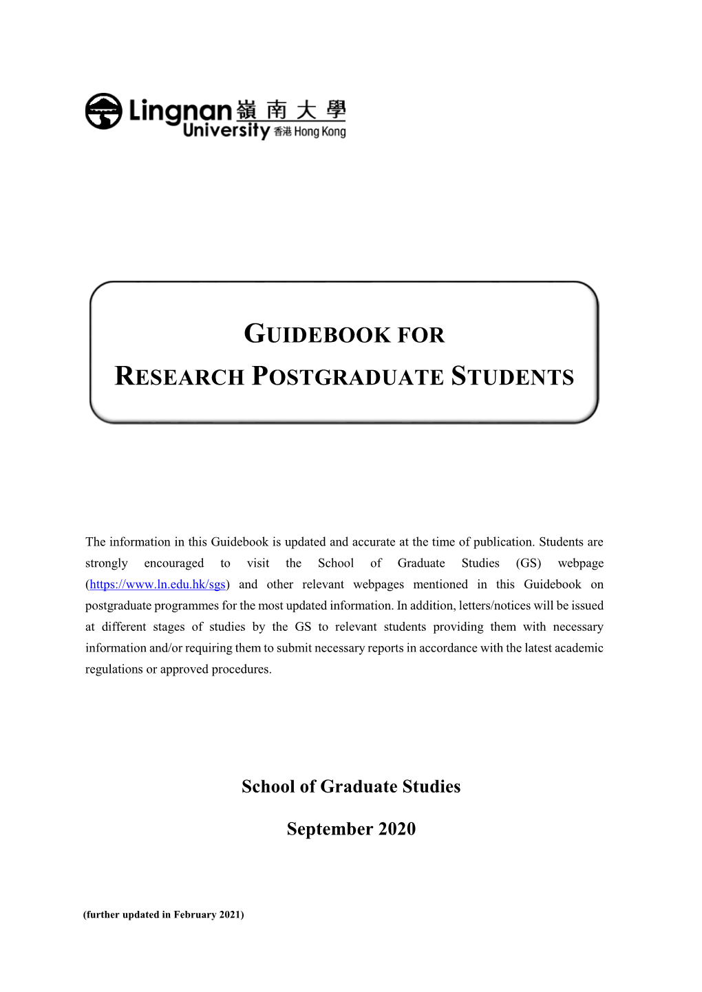 Guidebook for Research Postgraduate Students