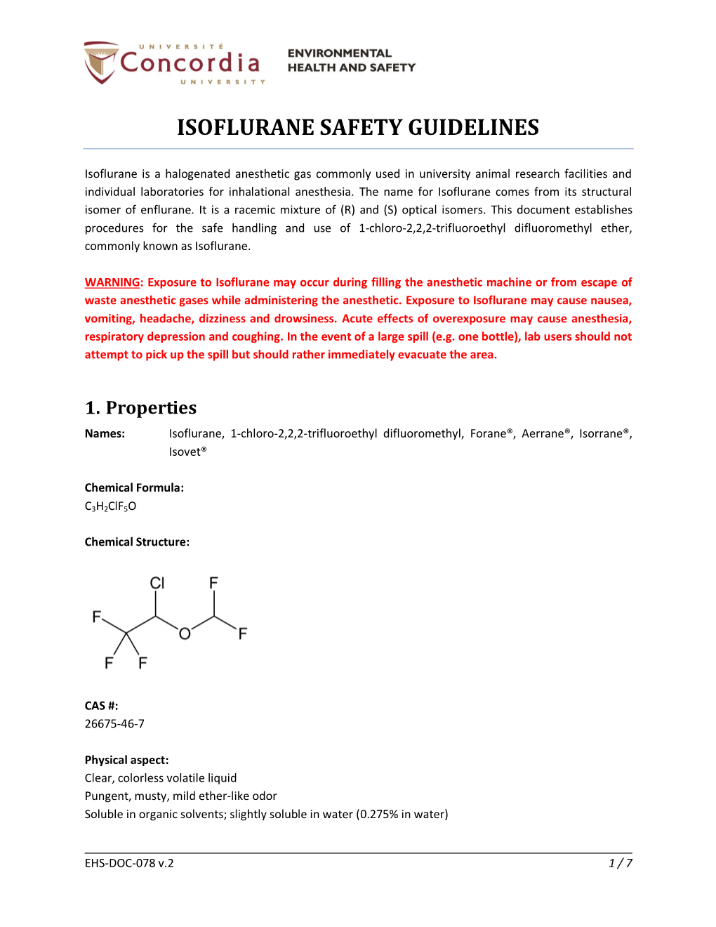 Isoflurane Safety Guidelines