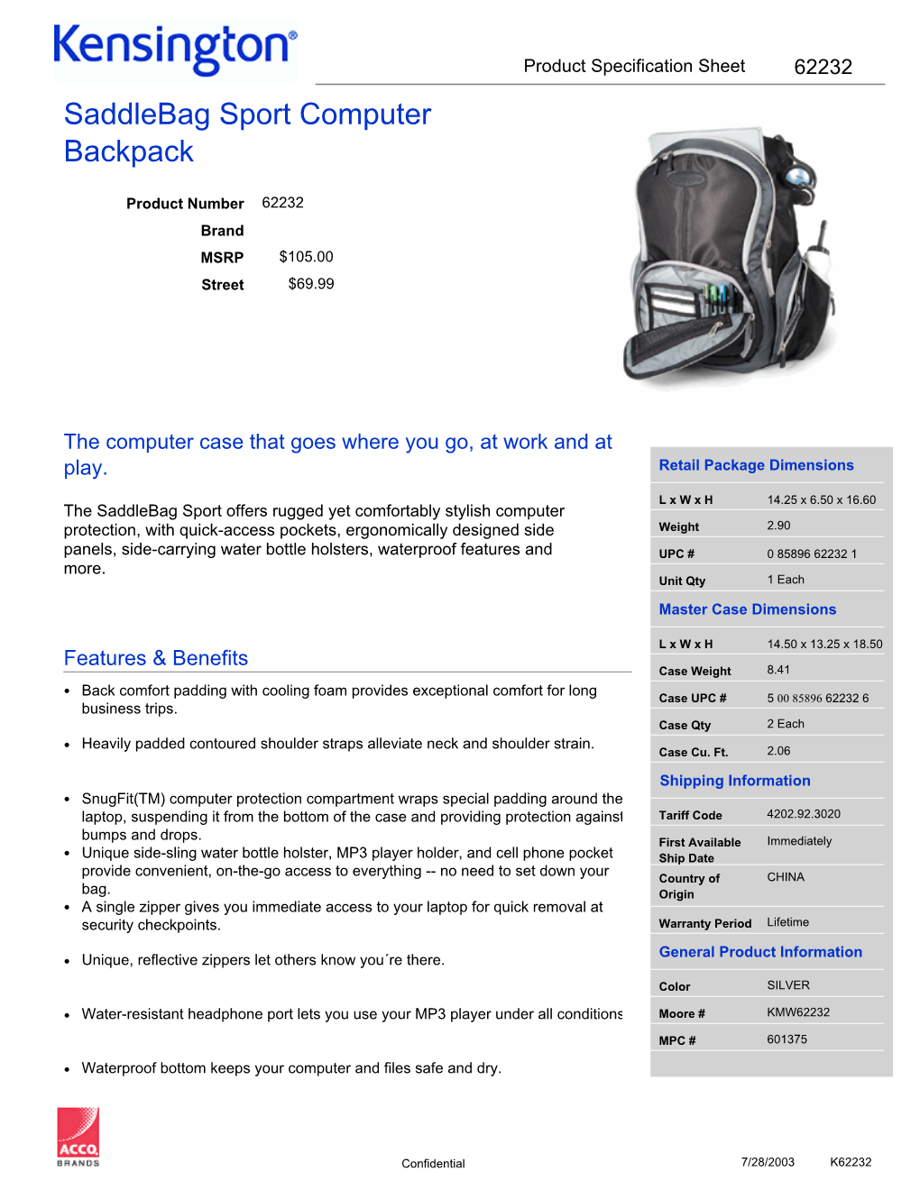 Saddlebag Sport Computer Backpack