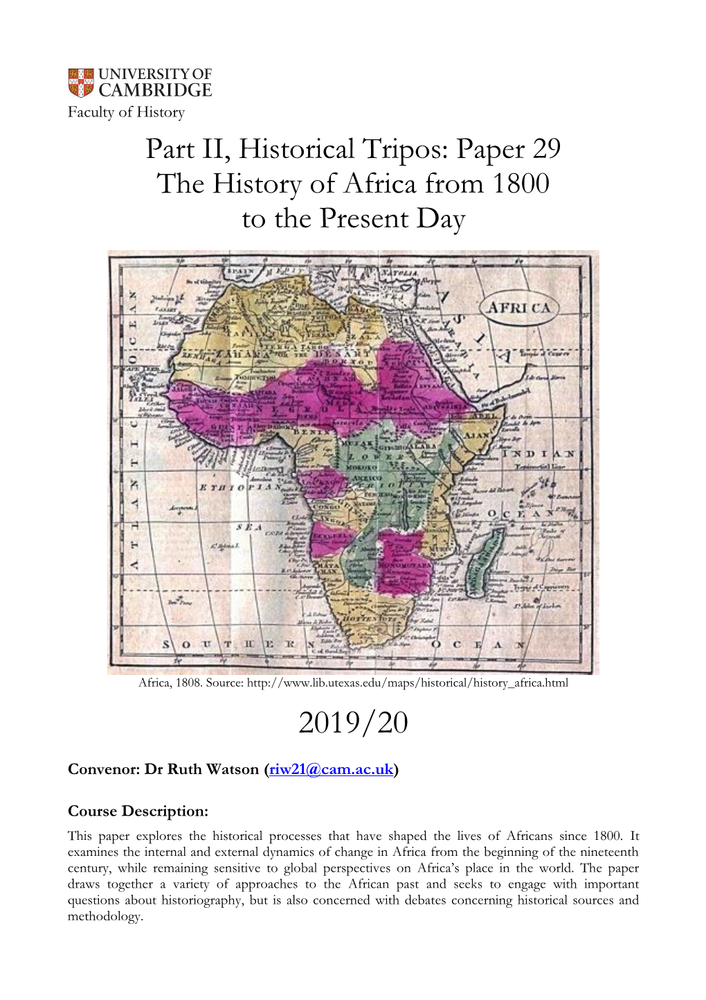 Paper 25: the History of Africa from C