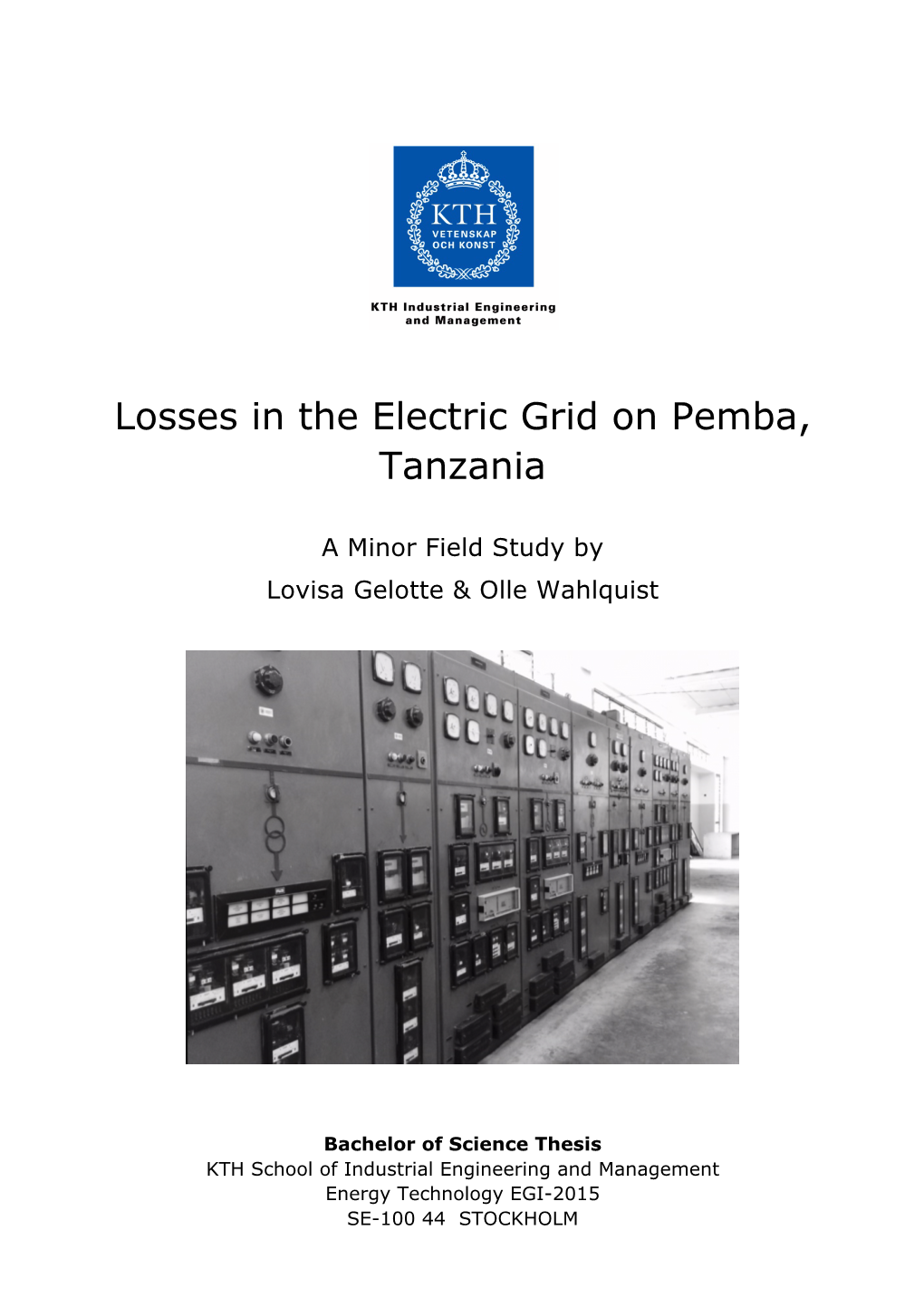 Losses in the Electric Grid on Pemba, Tanzania