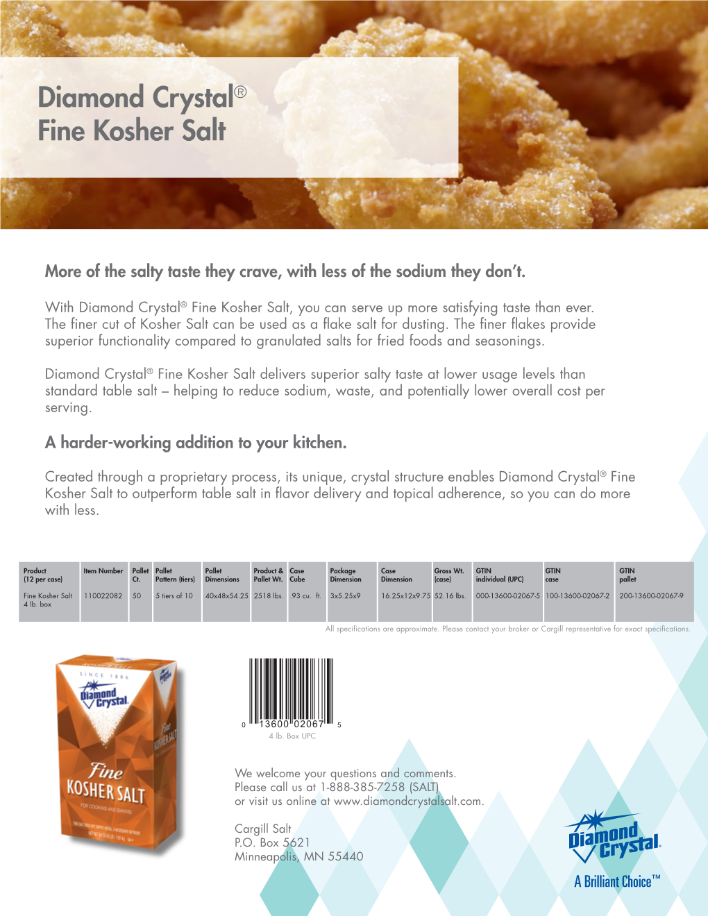 Diamond Crystal® Fine Kosher Salt