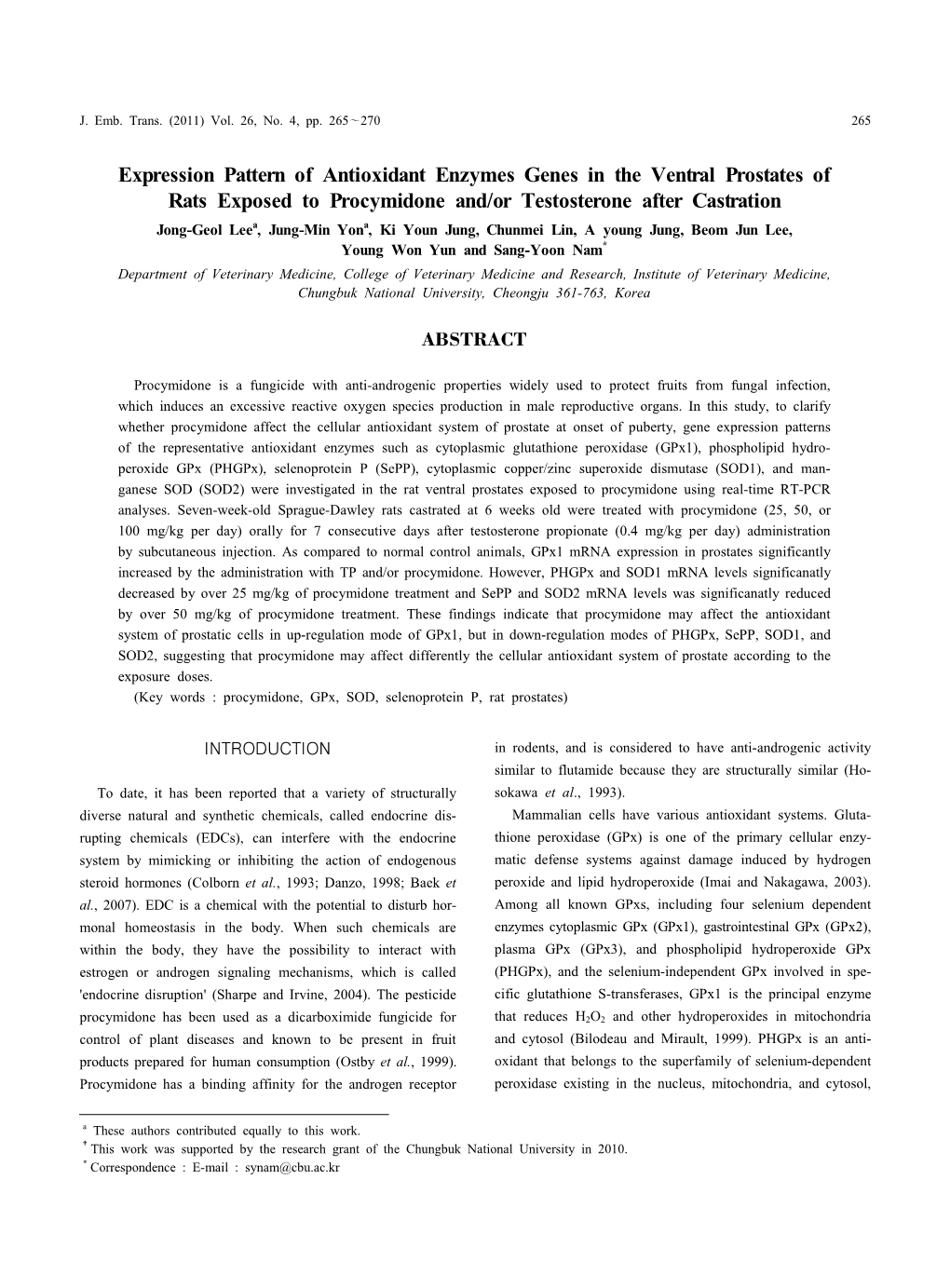 Expression Pattern of Antioxidant Enzymes Genes in the Ventral