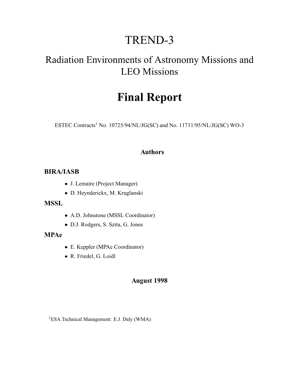 TREND-3 Final Report