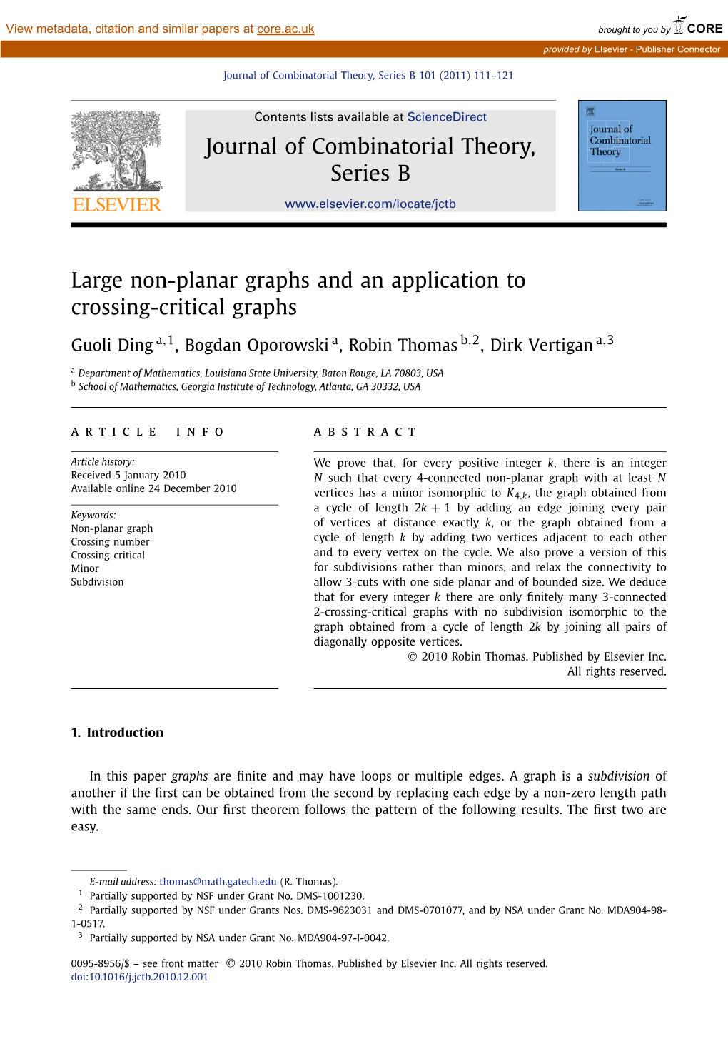 Large Non-Planar Graphs and an Application to Crossing-Critical Graphs