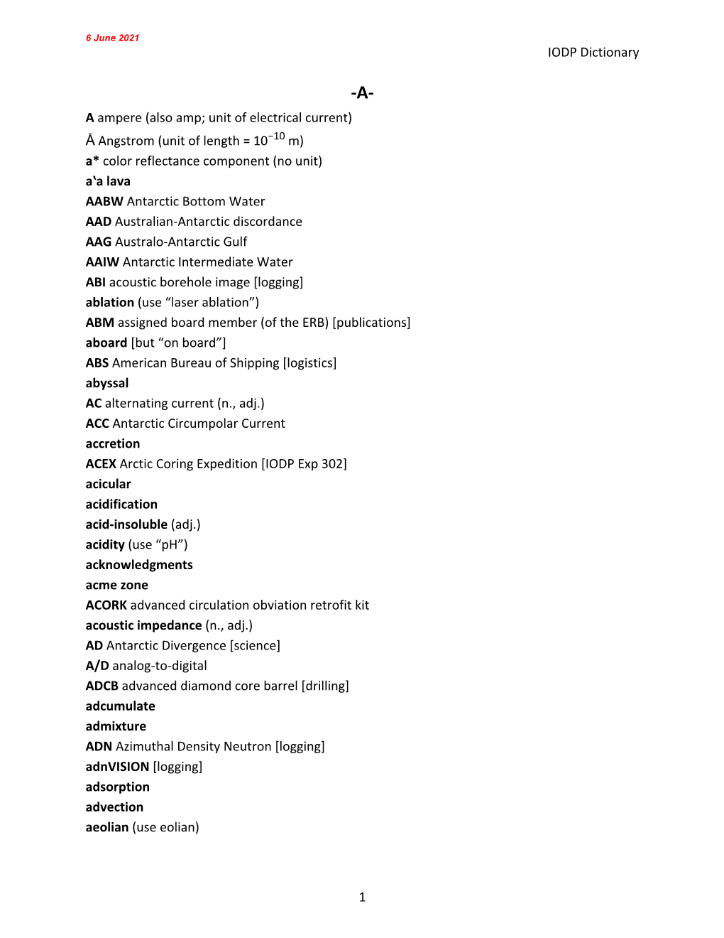 IODP Dictionary