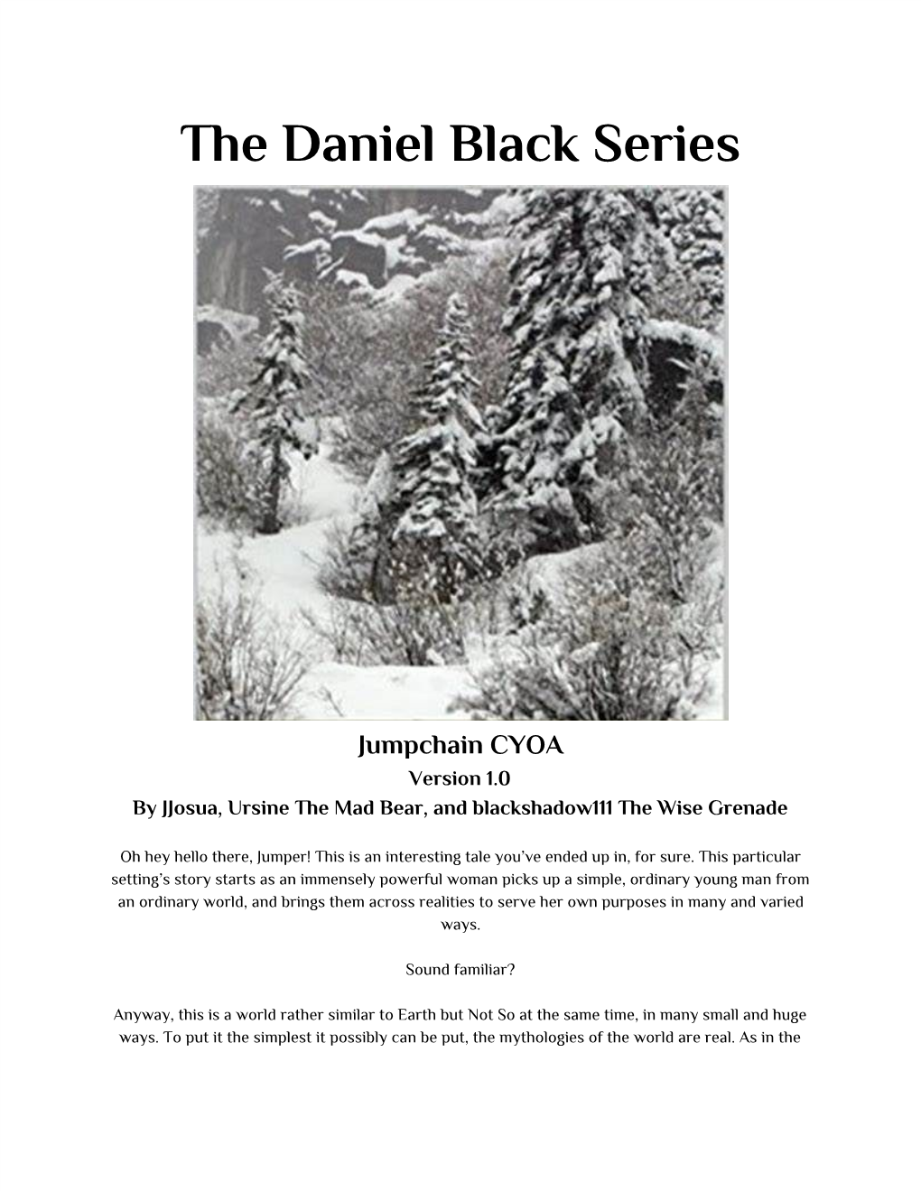 The Daniel Black Series