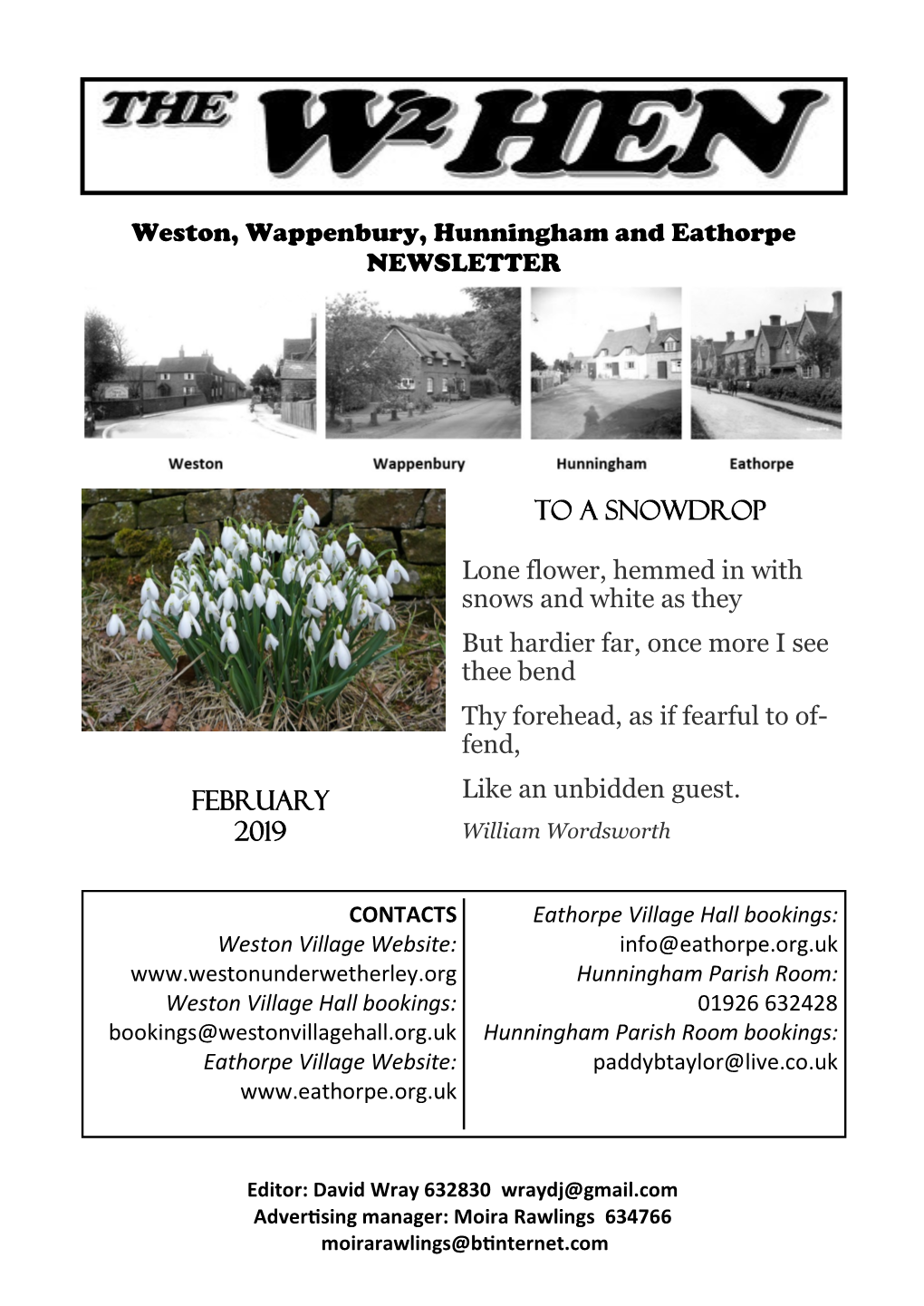 Weston, Wappenbury, Hunningham and Eathorpe NEWSLETTER to A