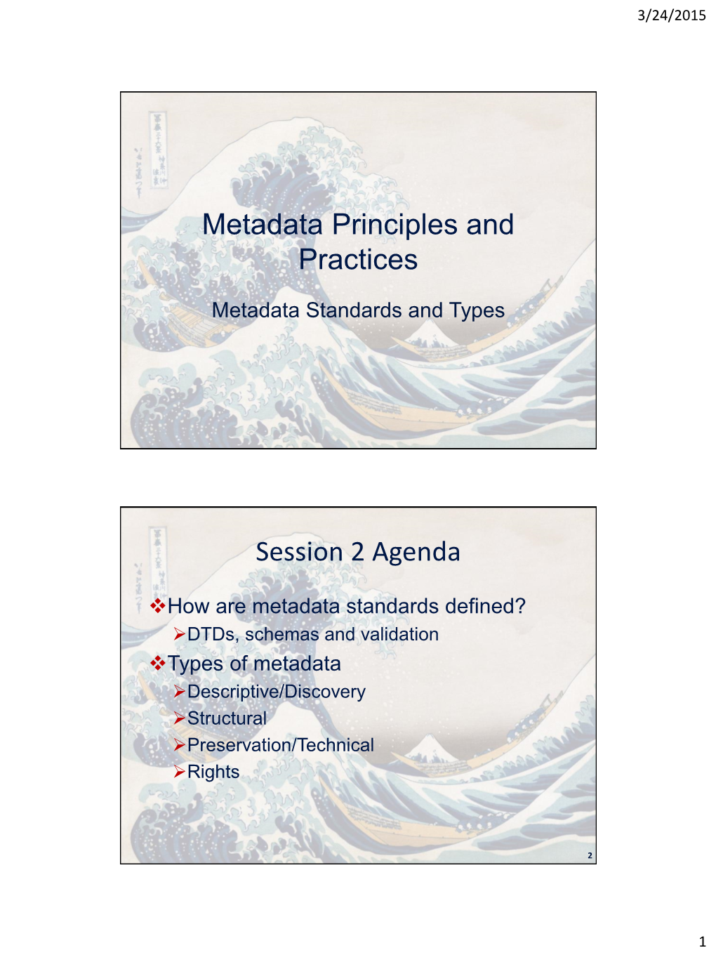 Metadata Principles and Practices