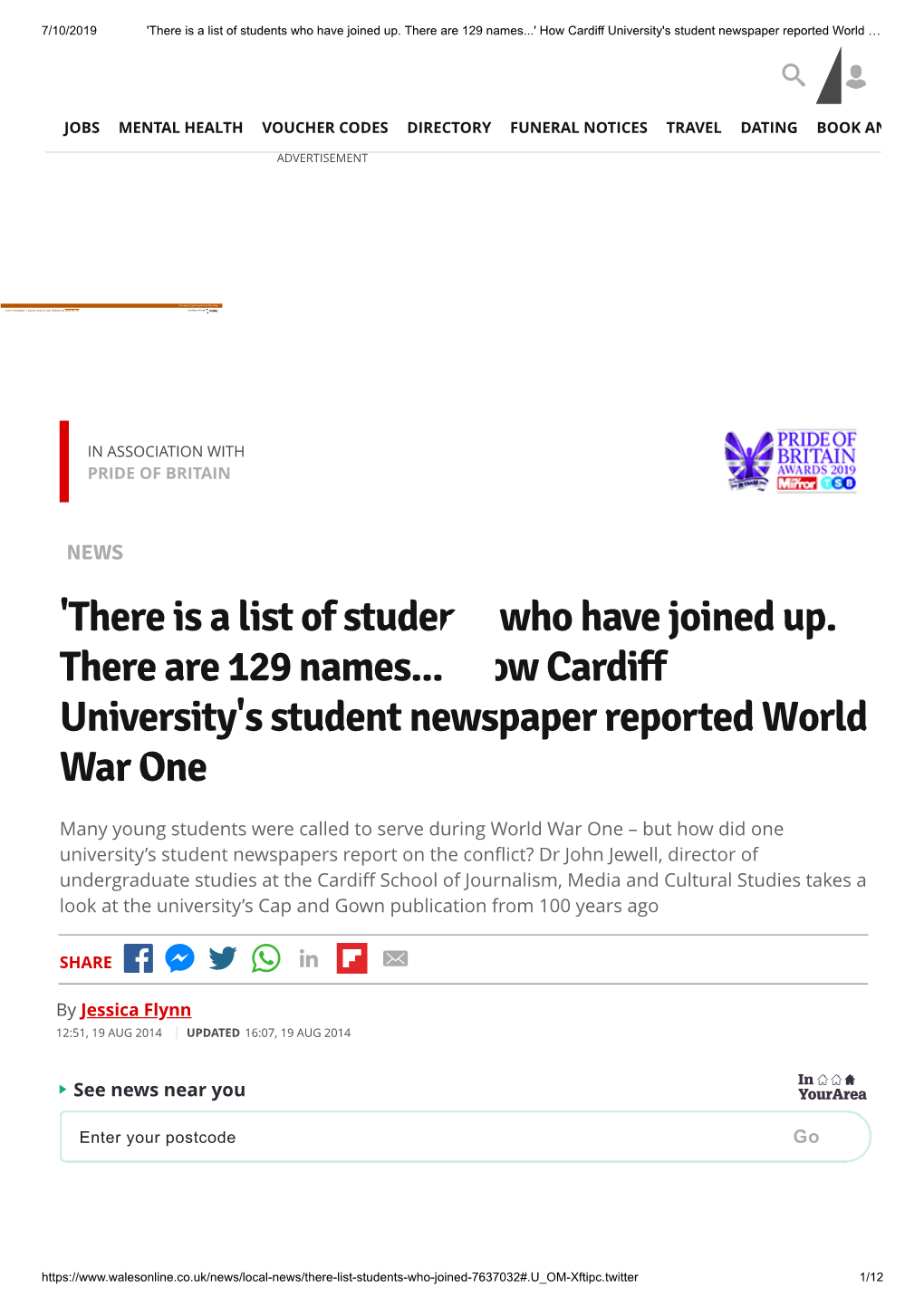 How Cardiff University's Student Newspaper Reported World …  