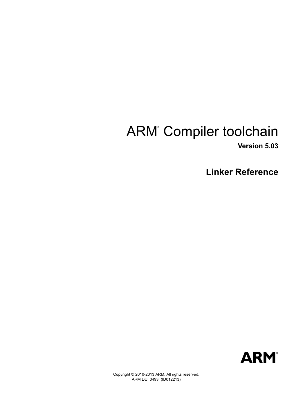 ARM Compiler Toolchain Linker Reference