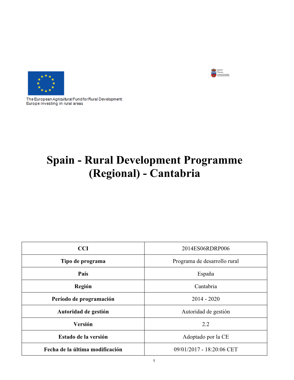 Spain - Rural Development Programme (Regional) - Cantabria