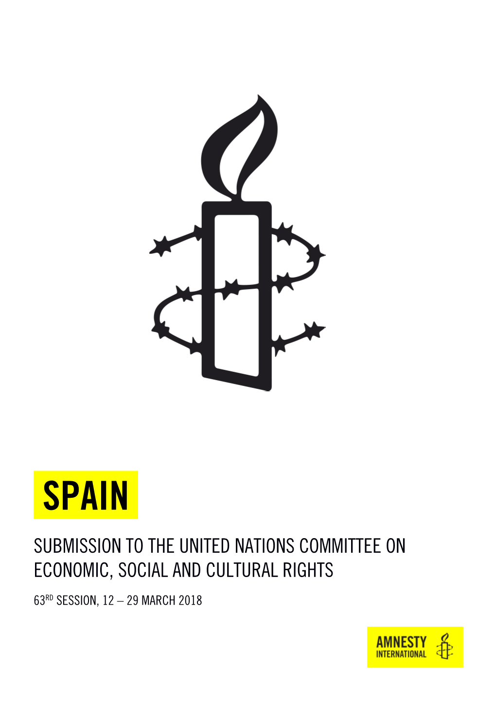 Spain Submission to the United Nations Committee on Economic, Social and Cultural Rights